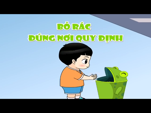 Kỹ năng sống mầm non: Bỏ rác đúng nơi qui định